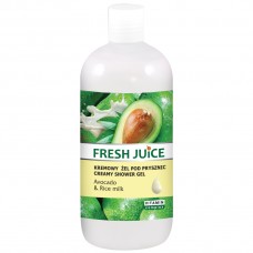 Fresh Juice Регенериращ душ гел с авокадо и оризово мляко, 500 мл